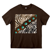 Chocolate Brown zebra gemstone leather Heavy Core Tee - BarkalooDesign