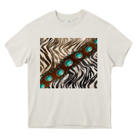Cream zebra gemstone leather Heavy Core Tee - BarkalooDesign