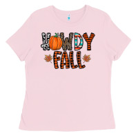 Bubblegum Pink howdy fall Ladies Tee - CowhideDigitalArt