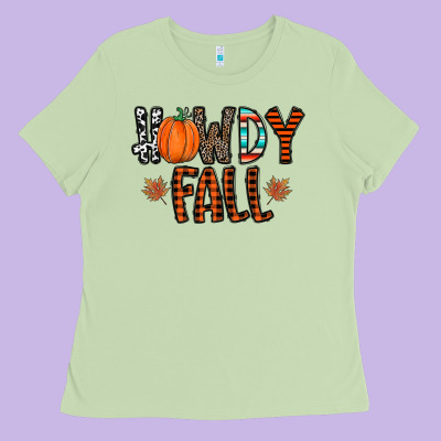 Howdy Fall Ladies Tee Designed By Cowhidedigitalart