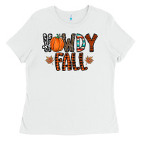 White howdy fall Ladies Tee - CowhideDigitalArt