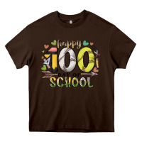Chocolate Brown happy 100 day of school Heavy Core Tee - RacoonDesign