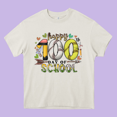 Happy 100 Day Of School Heavy Core Tee Designed By Racoondesign