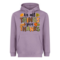 Lavender In all things give thanks Heavyweight Hoodie - NancyCooperArtShop