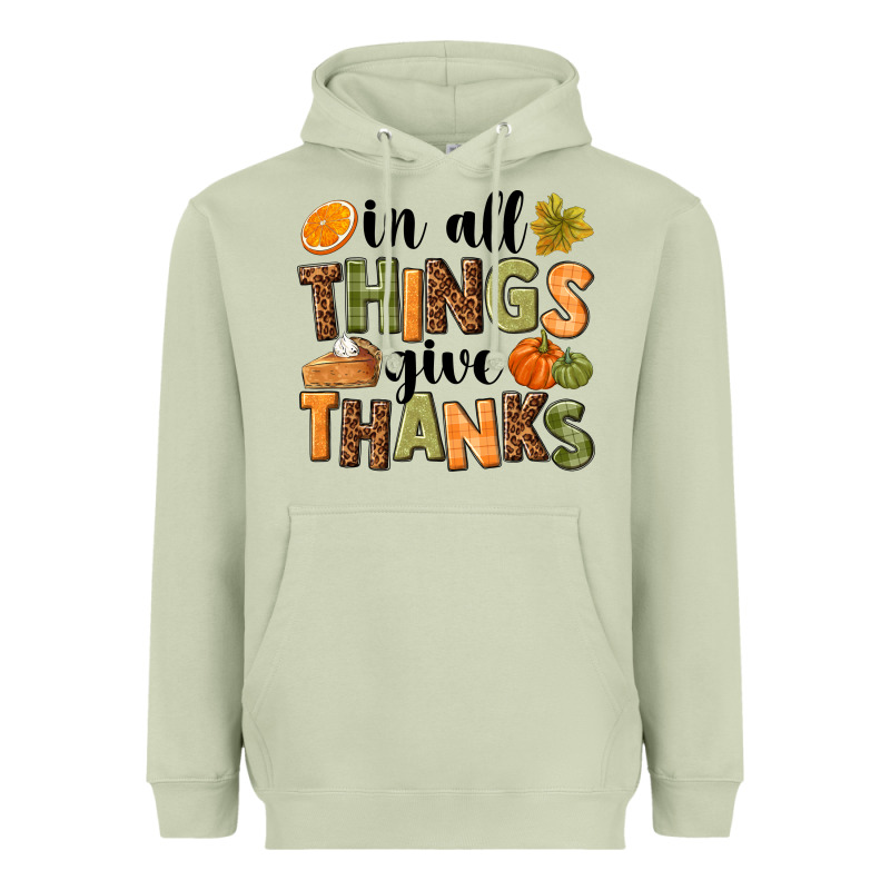 In All Things Give Thanks Heavyweight Hoodie by NancyCooperArtShop | Teevron