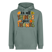 Sage In all things give thanks Heavyweight Hoodie - NancyCooperArtShop