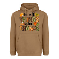Toasted Coconut In all things give thanks Heavyweight Hoodie - NancyCooperArtShop