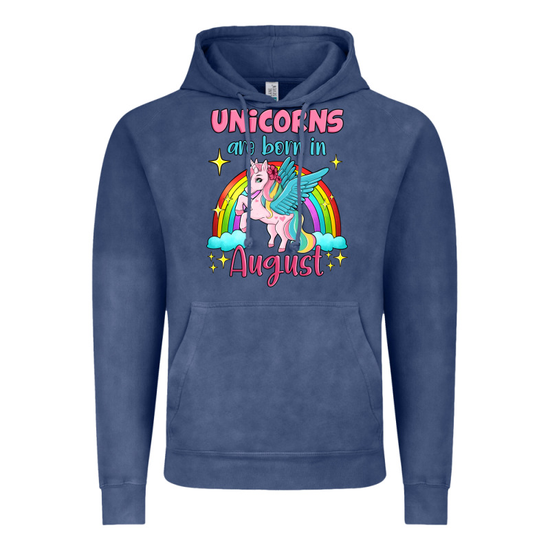 Unicorns Are Born In August Vintage Hoodie by Jasminsmagicworld | Teevron
