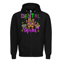 Black dental squad mardi gras teeth Zipper Hoodie - Jasminsmagicworld