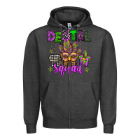 Charcoal Heather dental squad mardi gras teeth Zipper Hoodie - Jasminsmagicworld