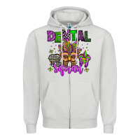 Dove Grey dental squad mardi gras teeth Zipper Hoodie - Jasminsmagicworld
