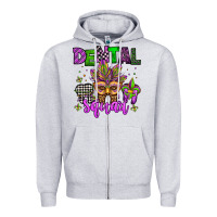 Heather Grey dental squad mardi gras teeth Zipper Hoodie - Jasminsmagicworld