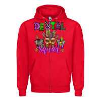 Red dental squad mardi gras teeth Zipper Hoodie - Jasminsmagicworld