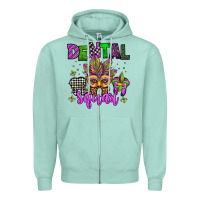 Seafoam dental squad mardi gras teeth Zipper Hoodie - Jasminsmagicworld