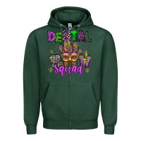 Sports Green dental squad mardi gras teeth Zipper Hoodie - Jasminsmagicworld