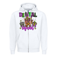 White dental squad mardi gras teeth Zipper Hoodie - Jasminsmagicworld