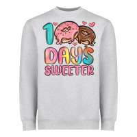 Heather Grey 100 days sweeter Heavyweight Sweatshirt - MaliasSmallBusiness