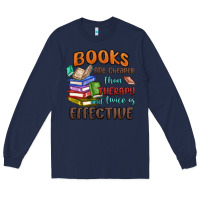 Navy books are cheaper than therapy Long Sleeve Tee - MaliasSmallBusiness