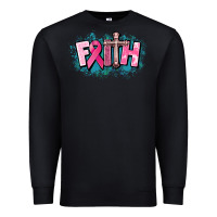 Black Cancer Faith Cross Premium Sweatshirt - HowdyJamesFarm
