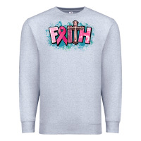 Heather Grey Cancer Faith Cross Premium Sweatshirt - HowdyJamesFarm