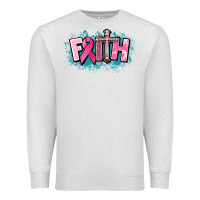 Oatmeal Heather Cancer Faith Cross Premium Sweatshirt - HowdyJamesFarm