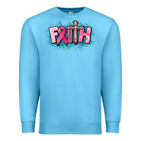 Ocean Blue Cancer Faith Cross Premium Sweatshirt - HowdyJamesFarm