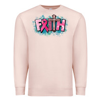 Pale Pink Cancer Faith Cross Premium Sweatshirt - HowdyJamesFarm