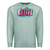 Seafoam Cancer Faith Cross Premium Sweatshirt - HowdyJamesFarm
