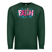 Sports Green Cancer Faith Cross Premium Sweatshirt - HowdyJamesFarm