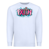 White Cancer Faith Cross Premium Sweatshirt - HowdyJamesFarm