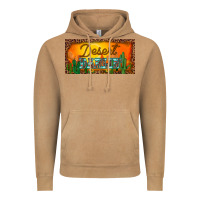 Western Desert Darlin Sunset Cactus Leopard Serape   License Plate Tem Vintage Hoodie | Teevron