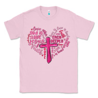 Bubblegum Pink jesus is love heart cross valentines day Classic Tee - MaliasSmallBusiness