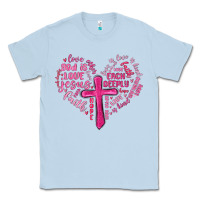 Dusty Blue jesus is love heart cross valentines day Classic Tee - MaliasSmallBusiness