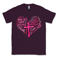 Plum jesus is love heart cross valentines day Classic Tee - MaliasSmallBusiness