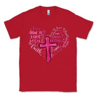 Red jesus is love heart cross valentines day Classic Tee - MaliasSmallBusiness