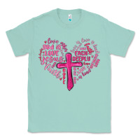 Seafoam jesus is love heart cross valentines day Classic Tee - MaliasSmallBusiness
