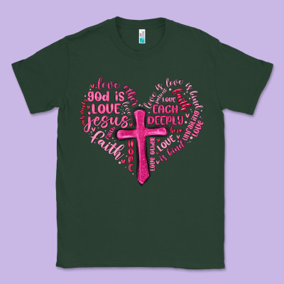 Jesus Is Love Heart Cross Valentines Day Classic Tee Designed By Maliassmallbusiness