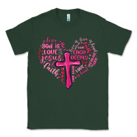 Sports Green jesus is love heart cross valentines day Classic Tee - MaliasSmallBusiness