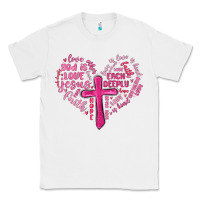 White jesus is love heart cross valentines day Classic Tee - MaliasSmallBusiness