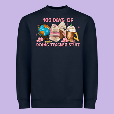 100 Days Of Doing Teacher Stuff Heavyweight Sweatshirt Designed By Maliassmallbusiness