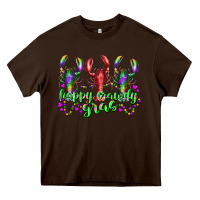 Chocolate Brown happy crawdy gras Heavy Core Tee - RacoonDesign