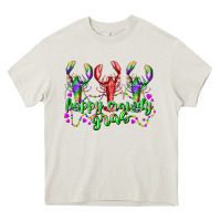 Cream happy crawdy gras Heavy Core Tee - RacoonDesign