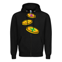 Black louisiana coins Zipper Hoodie - BarkalooDesign