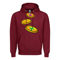 Burgundy louisiana coins Zipper Hoodie - BarkalooDesign