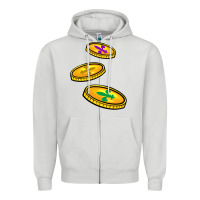 Dove Grey louisiana coins Zipper Hoodie - BarkalooDesign