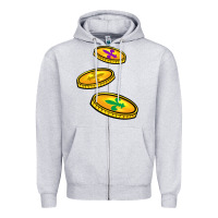 Heather Grey louisiana coins Zipper Hoodie - BarkalooDesign