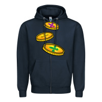 Navy louisiana coins Zipper Hoodie - BarkalooDesign