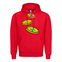 Red louisiana coins Zipper Hoodie - BarkalooDesign