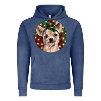 Vintage Denim Christmas Chihuahua With Buffalo Plaid Vintage Hoodie - RanaPortraitStore