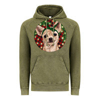 Vintage Olive Christmas Chihuahua With Buffalo Plaid Vintage Hoodie - RanaPortraitStore